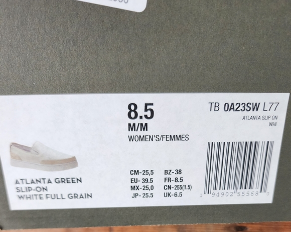 Timberland Women's Atlanta Green Slip On White Shoes Size 8.5M - Picture 7 of 13